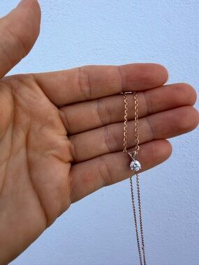 Rose Gold Diamond Pendant Necklace - Women Jewelry